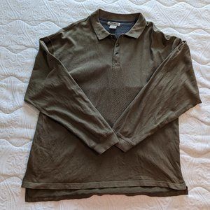 Khaki long sleeve polo sweatshirt 2XL